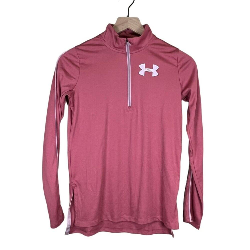 Under Armour Youth Fitted Quarter Zip Pullover Shirt Large Heatgear